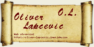 Oliver Lapčević vizit kartica